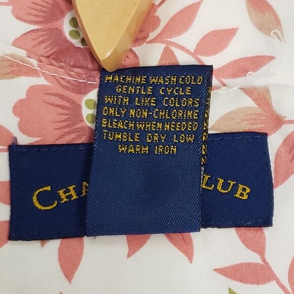 Charter Club Sheath Dress Women's Size 10 Cotton Pink Poppy Floral Zipper VTG - Picture 4 of 16